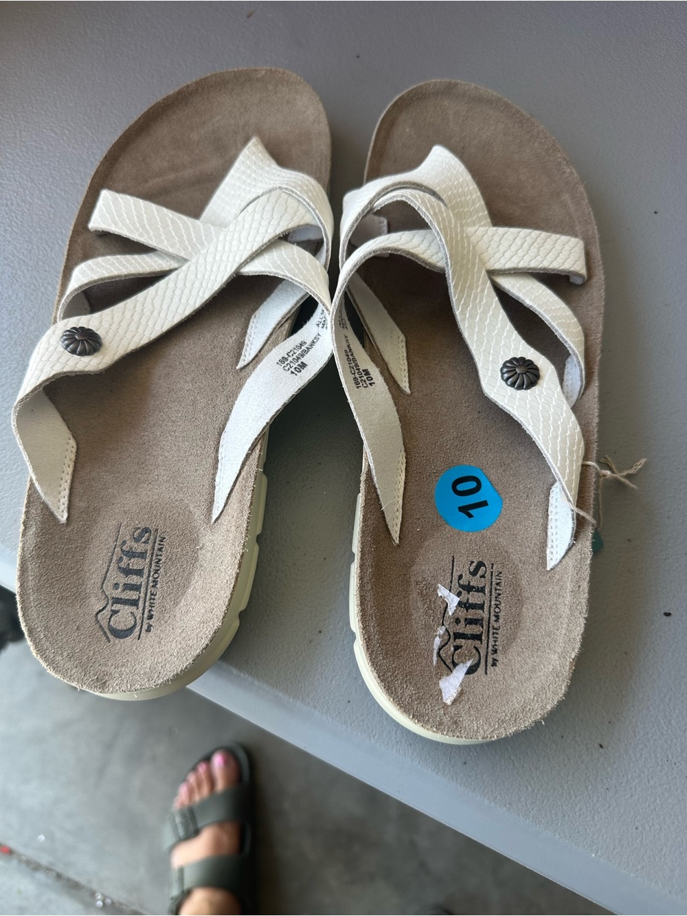 Cliffs White Strappy Flip Sandals